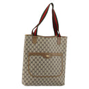 GUCCI GG Supreme Web Sherry Line Tote Bag PVC Beige Gold 53 02 2140 Auth gh1121-1