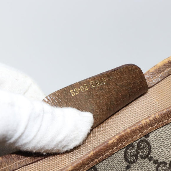 GUCCI GG Supreme Web Sherry Line Tote Bag PVC Beige Gold 53 02 2140 Auth gh1121