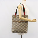 GUCCI GG Supreme Web Sherry Line Tote Bag PVC Beige Gold 53 02 2140 Auth gh1121-22