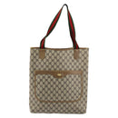 GUCCI GG Supreme Web Sherry Line Tote Bag PVC Beige Gold 53 02 2140 Auth gh1121-13