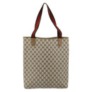 GUCCI GG Supreme Web Sherry Line Tote Bag PVC Beige Gold 53 02 2140 Auth gh1121-2
