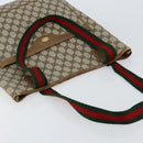 GUCCI GG Supreme Web Sherry Line Tote Bag PVC Beige Gold 53 02 2140 Auth gh1121-6