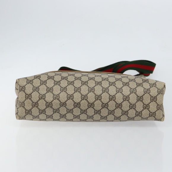 GUCCI GG Supreme Web Sherry Line Tote Bag PVC Beige Gold 53 02 2140 Auth gh1121