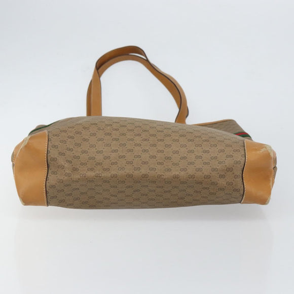 GUCCI Micro GG Supreme Web Sherry Line Bag PVC Beige 002 904 0131 Auth gh1123