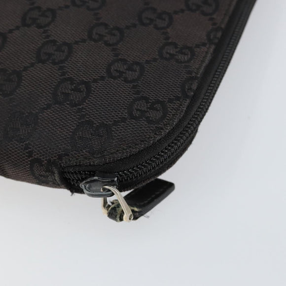 GUCCI GG Canvas Clutch Bag Black Silver 017 1502 Auth gh1125