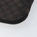 GUCCI GG Canvas Clutch Bag Black Silver 017 1502 Auth gh1125-16