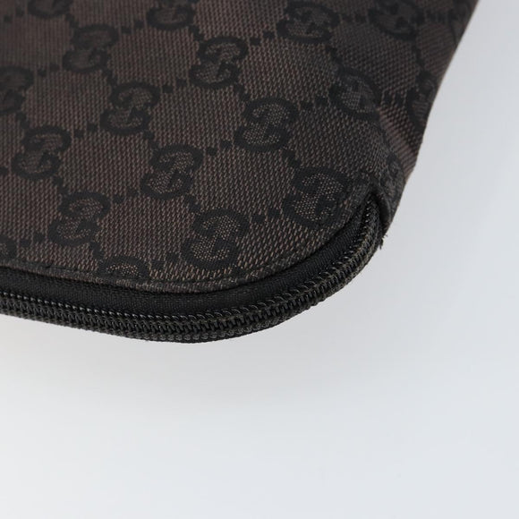 GUCCI GG Canvas Clutch Bag Black Silver 017 1502 Auth gh1125