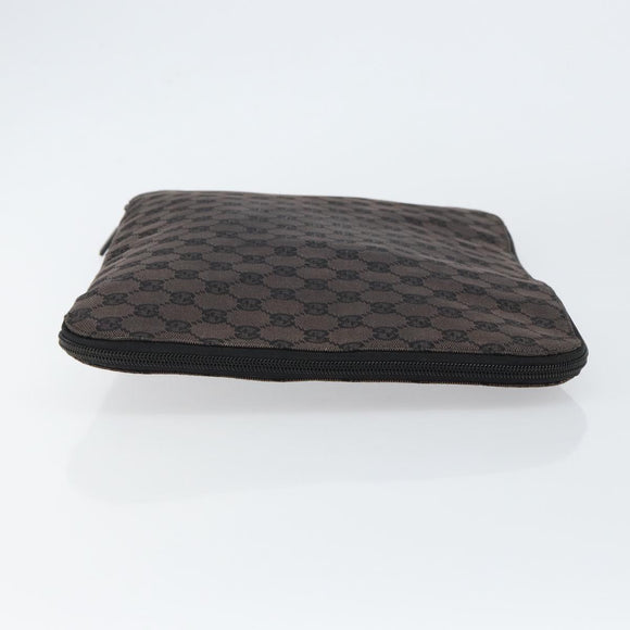 GUCCI GG Canvas Clutch Bag Black Silver 017 1502 Auth gh1125