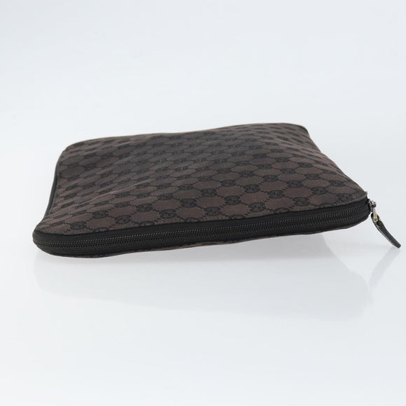 GUCCI GG Canvas Clutch Bag Black Silver 017 1502 Auth gh1125