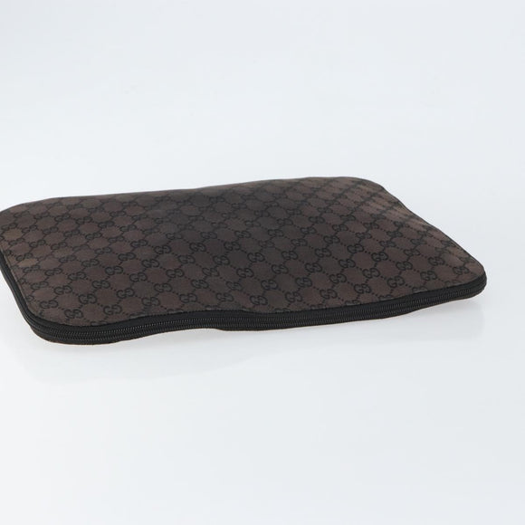 GUCCI GG Canvas Clutch Bag Black Silver 017 1502 Auth gh1125