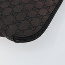 GUCCI GG Canvas Clutch Bag Black Silver 017 1502 Auth gh1125-7