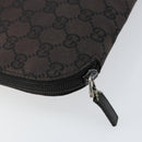 GUCCI GG Canvas Clutch Bag Black Silver 017 1502 Auth gh1125-14