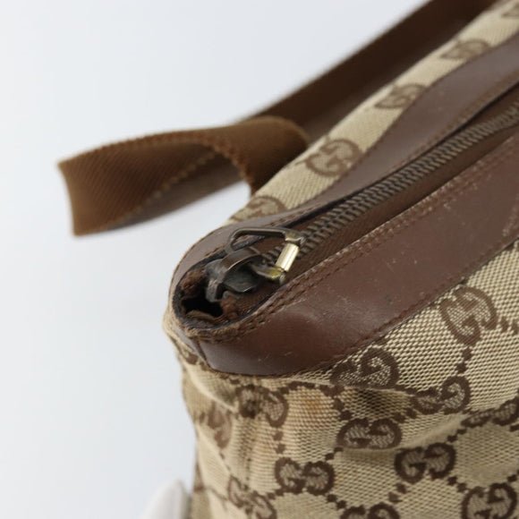 GUCCI GG Canvas Hand Bag Beige Gold 92734 Auth gh1128