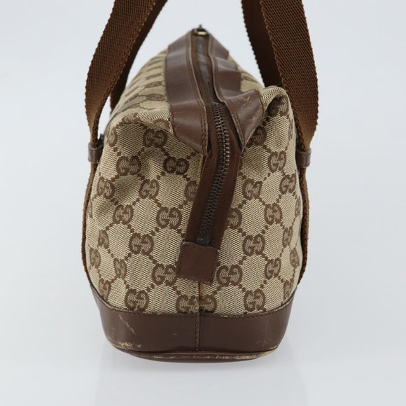 GUCCI GG Canvas Hand Bag Beige Gold 92734 Auth gh1128