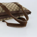 GUCCI GG Canvas Hand Bag Beige Gold 92734 Auth gh1128-7