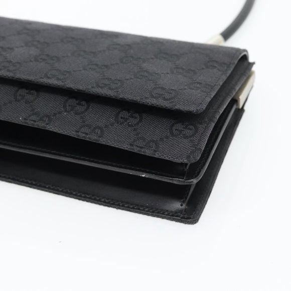 GUCCI GG Canvas Umhängetasche Schwarz Silber 001 3815 Auth gh1129