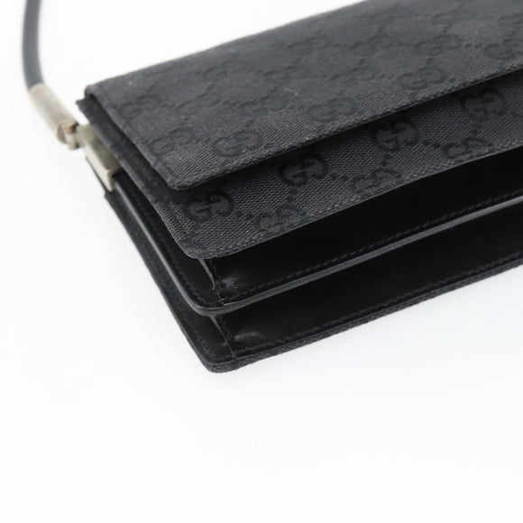 GUCCI GG Canvas Umhängetasche Schwarz Silber 001 3815 Auth gh1129