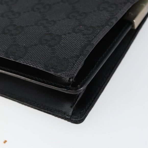 GUCCI GG Canvas Shoulder Bag Black Silver 001 3815 Auth gh1129