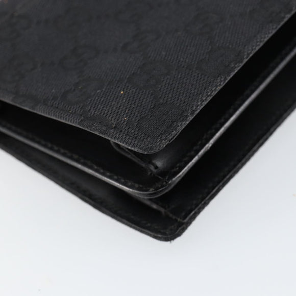 GUCCI GG Canvas Shoulder Bag Black Silver 001 3815 Auth gh1129