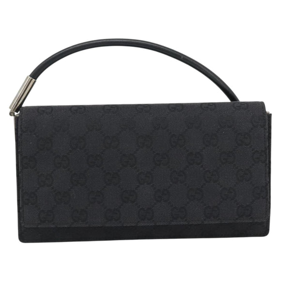 GUCCI GG Canvas Umhängetasche Schwarz Silber 001 3815 Auth gh1129
