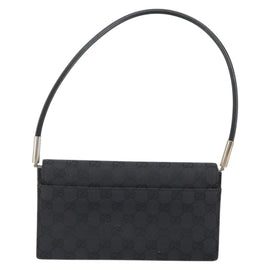 GUCCI GG Canvas Shoulder Bag Black Silver 001 3815 Auth gh1129 - 0