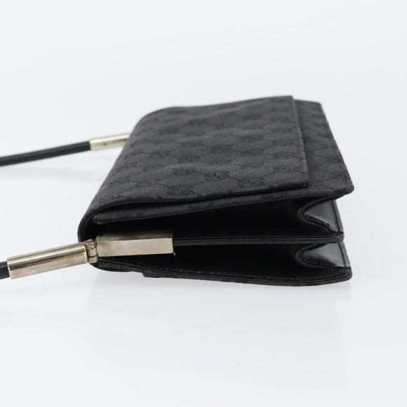 GUCCI GG Canvas Shoulder Bag Black Silver 001 3815 Auth gh1129