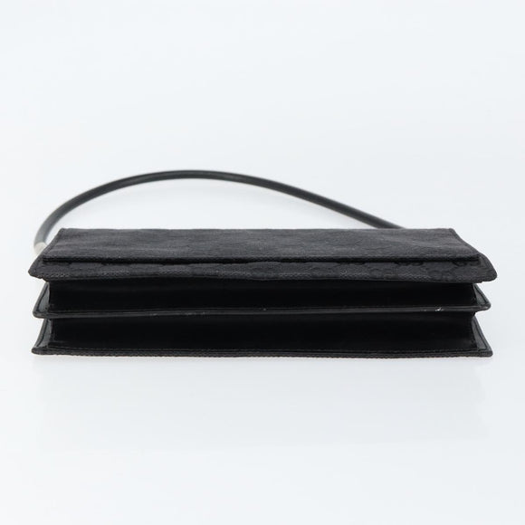 GUCCI GG Canvas Shoulder Bag Black Silver 001 3815 Auth gh1129