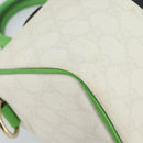 GUCCI GG Supreme Sherry Line Boston Bag PVC White Gold Green 190257 Auth gh1133-14