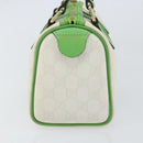 GUCCI GG Supreme Sherry Line Boston Bag PVC White Gold Green 190257 Auth gh1133-3