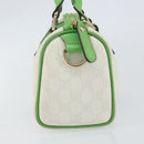 GUCCI GG Supreme Sherry Line Boston Bag PVC White Gold Green 190257 Auth gh1133-4