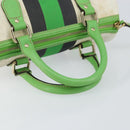 GUCCI GG Supreme Sherry Line Boston Bag PVC White Gold Green 190257 Auth gh1133-7