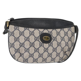 GUCCI GG Supreme Shoulder Bag PVC Leather Navy Gold 904 02 020 Auth gh1135