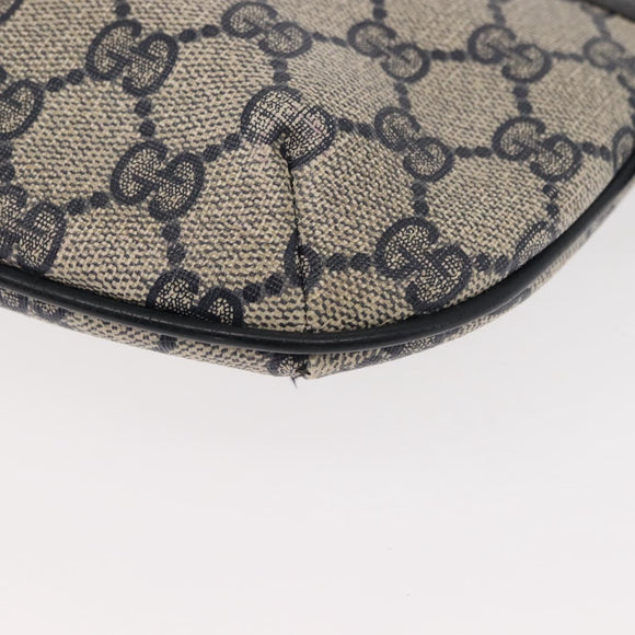 GUCCI GG Supreme Shoulder Bag PVC Leather Navy Gold 904 02 020 Auth gh1135