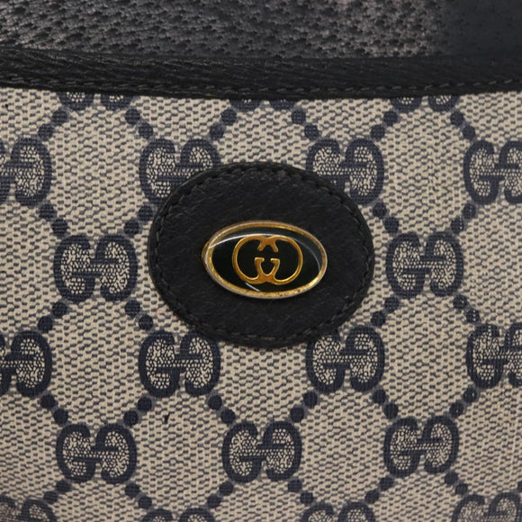 GUCCI GG Supreme Shoulder Bag PVC Leather Navy Gold 904 02 020 Auth gh1135