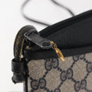 GUCCI GG Supreme Shoulder Bag PVC Leather Navy Gold 904 02 020 Auth gh1135-9