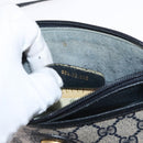 GUCCI GG Supreme Shoulder Bag PVC Leather Navy Gold 904 02 020 Auth gh1135-12