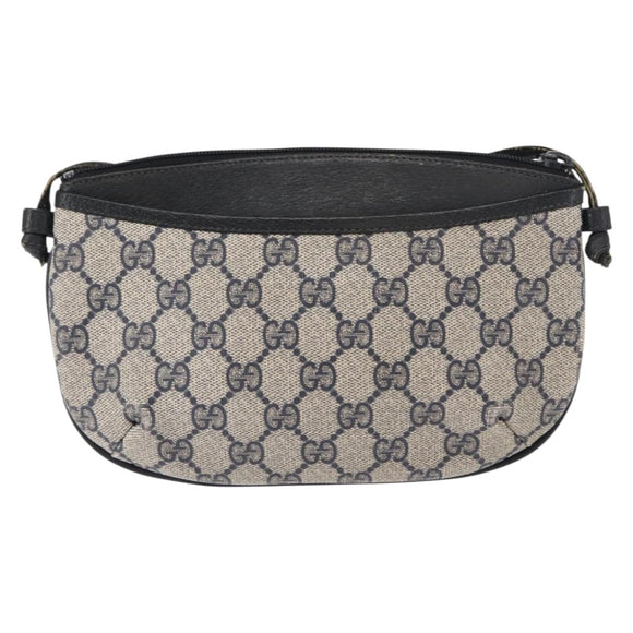 GUCCI GG Supreme Shoulder Bag PVC Leather Navy Gold 904 02 020 Auth gh1135