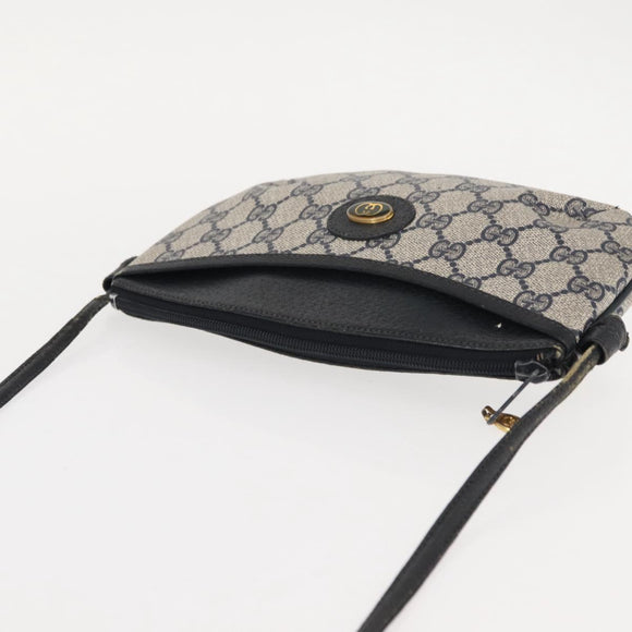 GUCCI GG Supreme Shoulder Bag PVC Leather Navy Gold 904 02 020 Auth gh1135