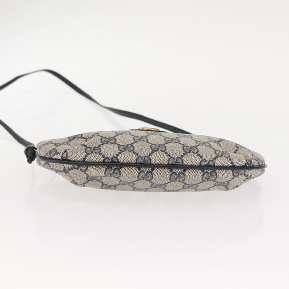 GUCCI GG Supreme Shoulder Bag PVC Leather Navy Gold 904 02 020 Auth gh1135