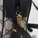 GUCCI GG Supreme Sherry Line Shoulder Bag PVC Navy Gold 119 02 087 Auth gh1136-9