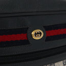 GUCCI GG Supreme Sherry Line Shoulder Bag PVC Navy Gold 119 02 087 Auth gh1136-19