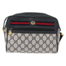 GUCCI GG Supreme Sherry Line Shoulder Bag PVC Navy Gold 119 02 087 Auth gh1136-13