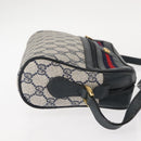GUCCI GG Supreme Sherry Line Shoulder Bag PVC Navy Gold 119 02 087 Auth gh1136-3