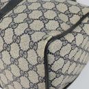 GUCCI GG Supreme Sherry Line Hand Bag PVC Navy Gold 012 3842 58 Auth gh1137-8