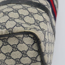 GUCCI GG Supreme Sherry Line Hand Bag PVC Navy Gold 012 3842 58 Auth gh1137-17