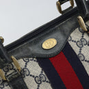 GUCCI GG Supreme Sherry Line Hand Bag PVC Navy Gold 012 3842 58 Auth gh1137-18