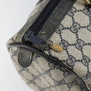 GUCCI GG Supreme Sherry Line Hand Bag PVC Navy Gold 012 3842 58 Auth gh1137-10