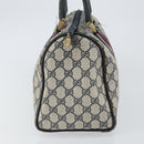 GUCCI GG Supreme Sherry Line Hand Bag PVC Navy Gold 012 3842 58 Auth gh1137-3