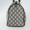 GUCCI GG Supreme Sherry Line Hand Bag PVC Navy Gold 012 3842 58 Auth gh1137-4