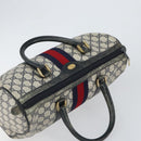 GUCCI GG Supreme Sherry Line Hand Bag PVC Navy Gold 012 3842 58 Auth gh1137-6